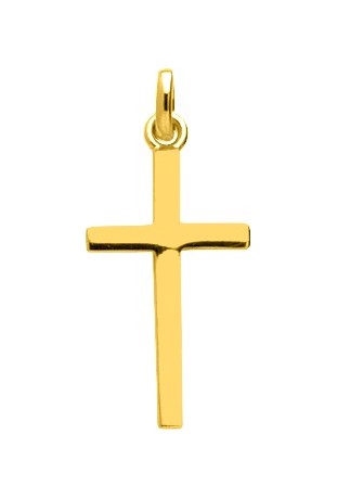 Médaille croix or jaune 750/1000, unie by Stauffer