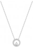 Collier or gris 750/1000, diamant 0,015 carat, taille brillant by Stauffer