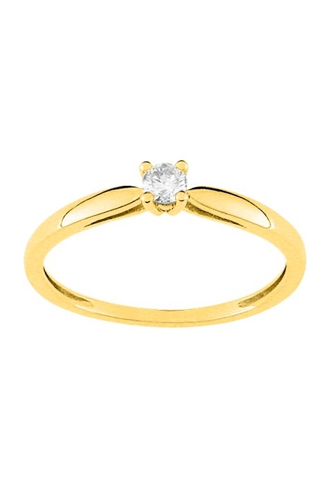 Bague or jaune 750/1000, diamant 0,10 carat taille brillant by Stauffer