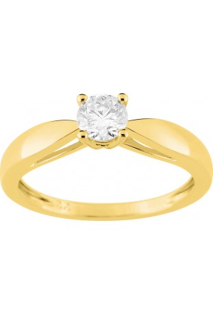 Bague or jaune 750/1000, diamant 0,40 carat taille brillant by Stauffer