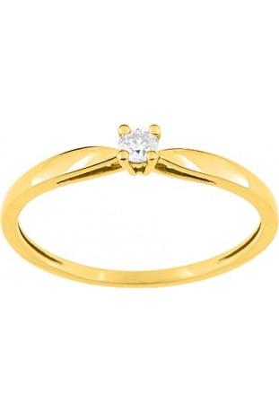 Bague or jaune 750/1000, diamant 0,08 carat taille brillant by Stauffer