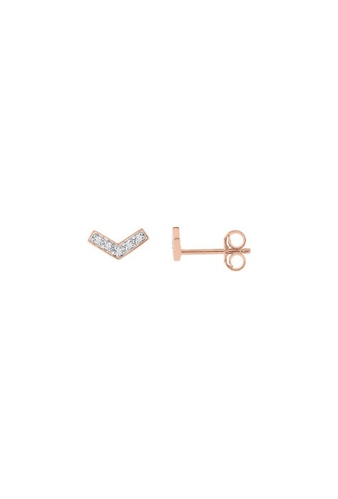 Boucles d'oreilles or rose 750/1000, diamants 0,04 carat, taille brillant by Stauffer