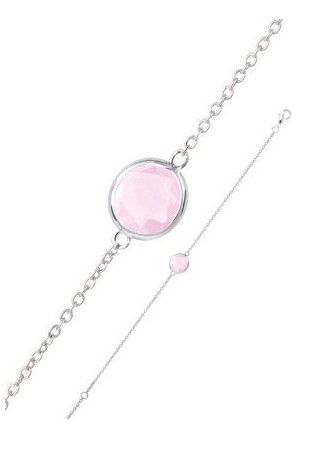 Bracelet Femme GO Mademoiselle en argent 925/1000 rhodié, verre teinté rose 601569