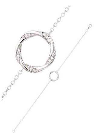 Bracelet Femme GO Mademoiselle en argent 925/1000 rhodié, anneau torsadé 601572