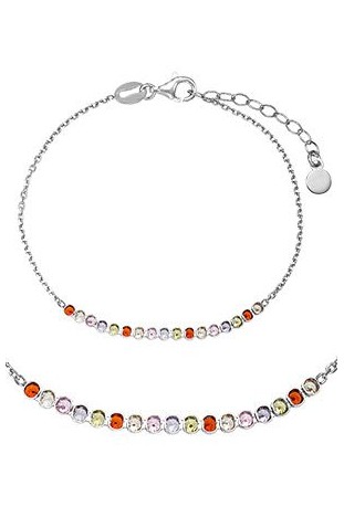 Bracelet Femme GO Mademoiselle en argent 925/1000 rhodié, oxydes de zirconium multicolores 601586
