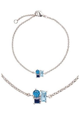 Bracelet Femme GO Mademoiselle en argent 925/1000 rhodié, oxydes de zirconium bleus 601592
