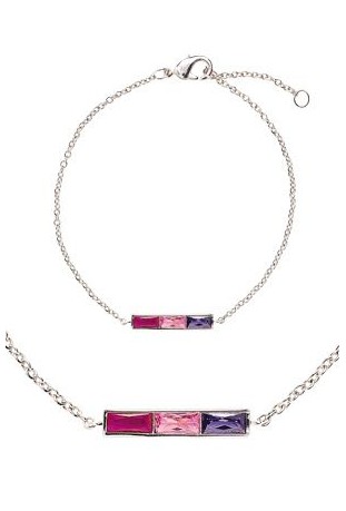 Bracelet Femme GO Mademoiselle en argent 925/1000 rhodié, oxydes de zirconium multicolores 601596