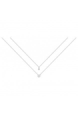Collier double chaînes Argent by Stauffer Ref. 70700837