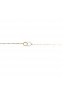 Bracelet plaqué or et Céramique blanche double anneaux by Stauffer Ref. 1-36-0005