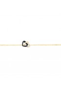 Bracelet plaqué or et Céramique noire double coeurs by Stauffer Ref. 1-36-0008