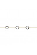 Bracelet plaqué or et Céramique noire coeurs by Stauffer Ref. 1-36-0011