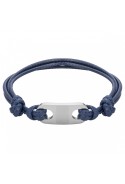 Bracelet homme, acier et cordon bleu by Stauffer