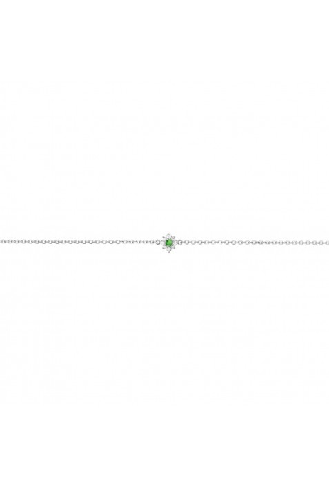 Bracelet Argent 925/1000 et 1 spinelle verte et oxydes de zirconium by Stauffer 70300375