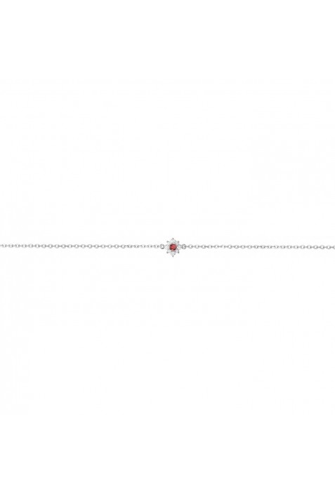 Bracelet Argent 925/1000 et 1 spinelle rouge et oxydes de zirconium by Stauffer 70300376