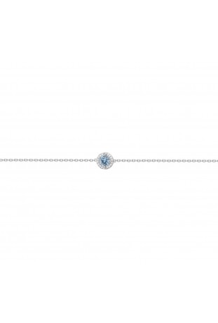 Bracelet Argent 925/1000 et 1 spinelle bleue topaze et oxydes de zirconium by Stauffer 70300394