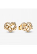 Boucles d'oreilles Pandora, coeur infini étincelant, en métal doré or jaune 585/1000, 262667C01