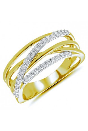 Bague or jaune 750/1000, diamants 0,25 carat, taille brillant by Stauffer