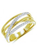 Bague or jaune 750/1000, diamants 0,25 carat, taille brillant by Stauffer