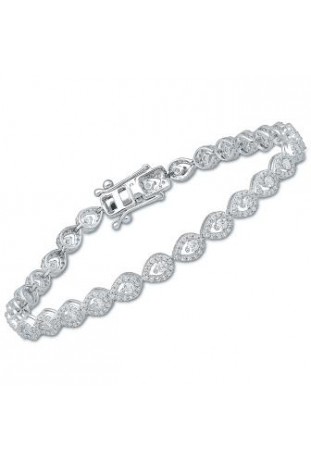 Bracelet or gris 750/1000, diamants 2,00 carats, taille brillant by Stauffer