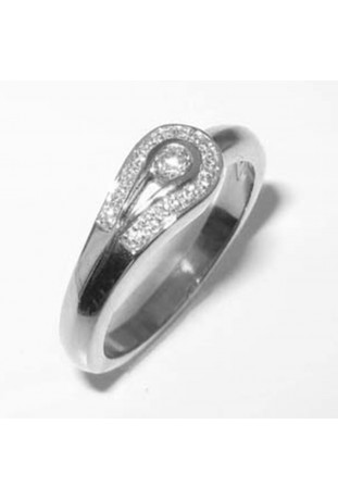 Bague or gris 750/1000, diamants 0,22 carat, taille brillant by Stauffer