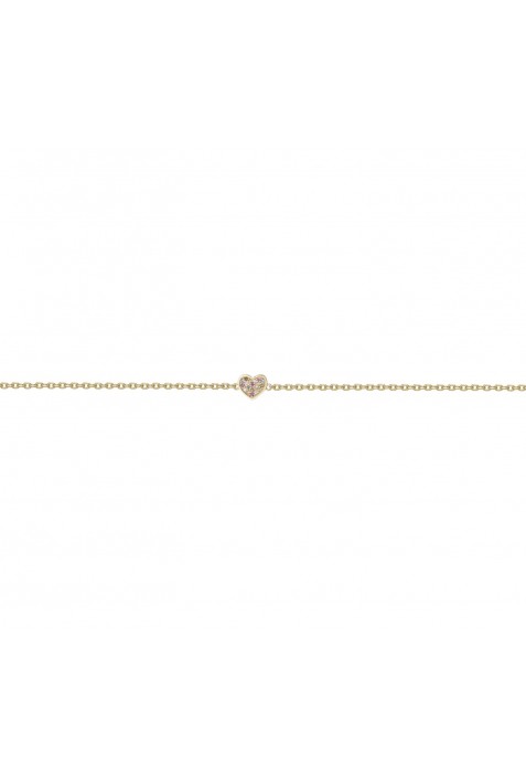 Bracelet plaqué or, motif coeur et 19 oxydes de zirconium by Stauffer 66300079