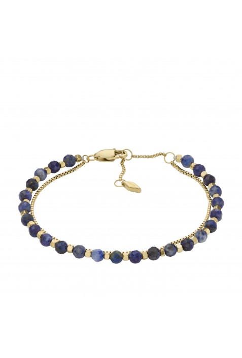Bracelet Femme FOSSIL, All stacked up, en acier et lapis lazuli, JF04540710