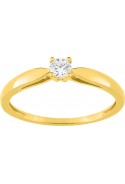 Bague or jaune 375/1000, diamant 0,13 carat, taille brillant by Stauffer