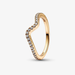 Bague Pandora, Vague scintillante, doré or 585/1000, 162539C01