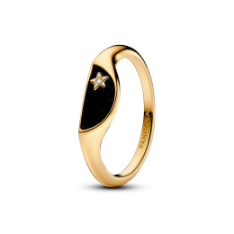 Bague chevalière Pandora, demi-lune Pandora ME, en dorée or jaune 585/1000, 163325C01