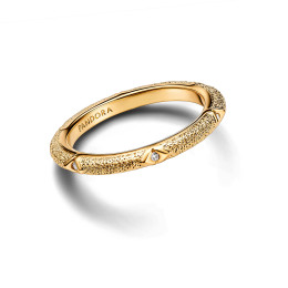 La Bague Pandora, Texture et pierres Pandora ME, en dorée or jaune 585/1000, 163322C01.