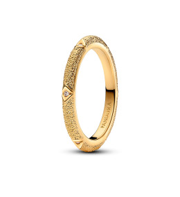 Bague Pandora, Texture et pierres Pandora ME, en dorée or jaune 585/1000, 163322C01