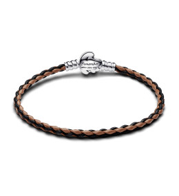 Le Bracelet Pandora moments Disney, le roi Lion tressé en cuir, en argent 925/1000, 593361C01-S1.