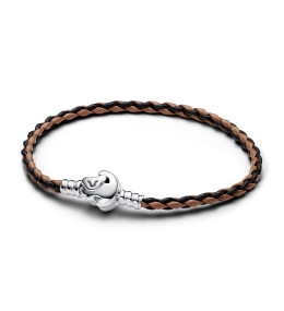 Bracelet Pandora moments Disney, le roi Lion tressé en cuir, en argent 925/1000, 593361C01-S