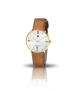 Montre Homme Lip Dauphine, 38 mm, quartz sur cuir, Ref 671428