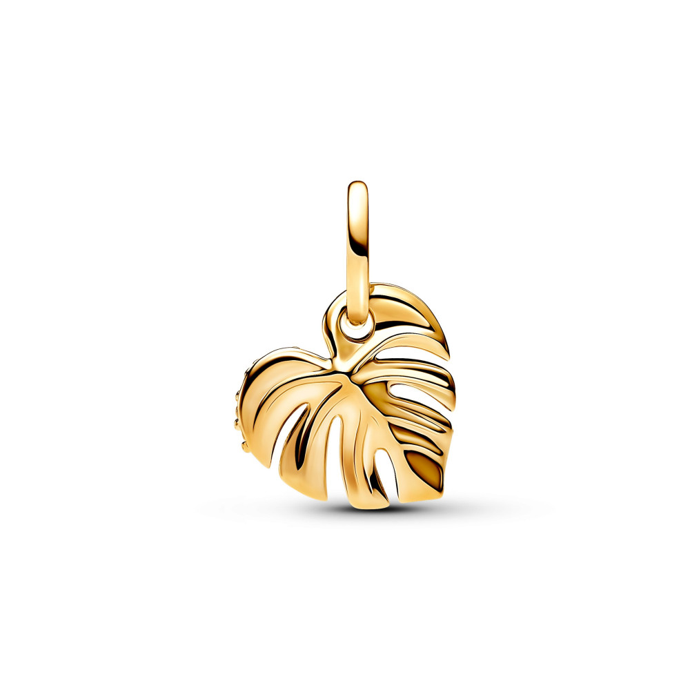 Charm Pandora moments, feuille de monstera étincelante en métal doré or jaune 585/1000, 763349C01