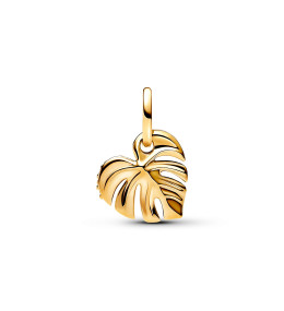 Charm Pandora moments, feuille de monstera étincelante en métal doré or jaune 585/1000, 763349C01