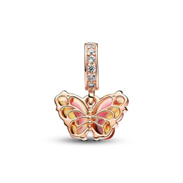 Le Charm Pendentif Pandora moments, papillon en verre de Murano, en métal doré or rose, 782698C01