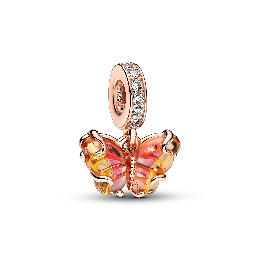 Charm Pendentif Pandora moments, papillon en verre de Murano, en métal doré or rose, 782698C01