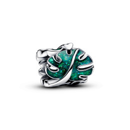 Charm Pandora moments, feuille de monstera verte, en argent 925/1000, 793332C01