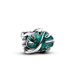Charm Pandora moments, feuille de monstera verte, en argent 925/1000, 793332C01