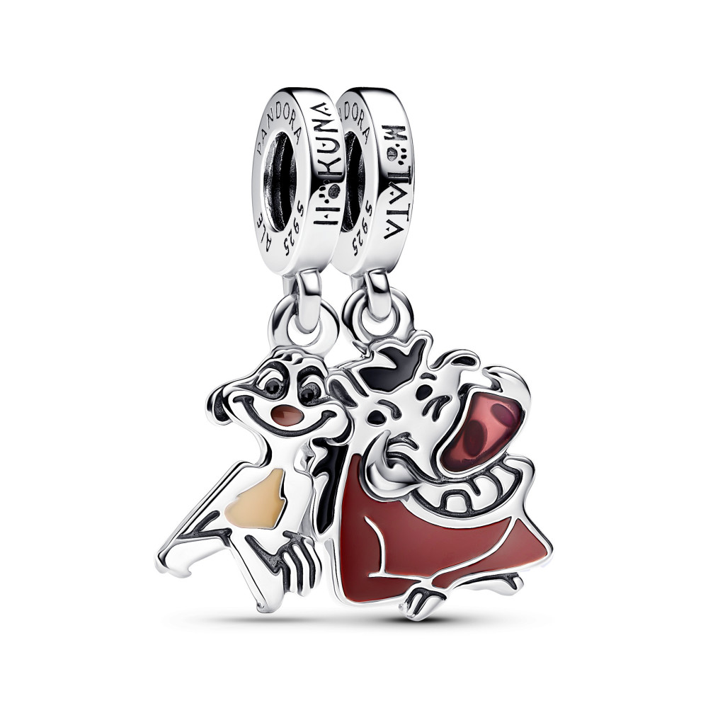 Charm Pandora Disney, Le roi lion, Timon et poumba en argent 925/1000, 793357C01