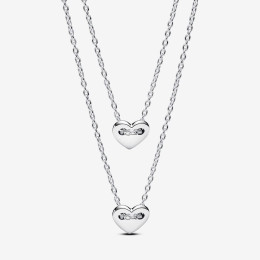 Le Collier Pandora coeur séparable maintenant et pour toujours en argent 925/1000, 393207C00-45