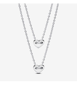Le Collier Pandora coeur séparable maintenant et pour toujours en argent 925/1000, 393207C00-45