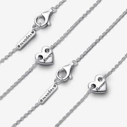 Le Collier Pandora coeur séparable maintenant et pour toujours en argent 925/1000, 393207C00-45