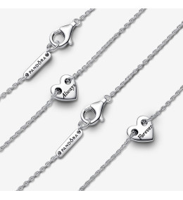 Le Collier Pandora coeur séparable maintenant et pour toujours en argent 925/1000, 393207C00-45