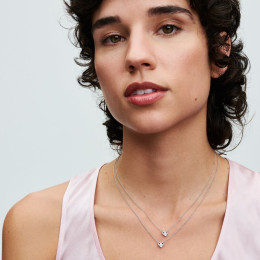 Le Collier Pandora coeur séparable maintenant et pour toujours en argent 925/1000, 393207C00-45