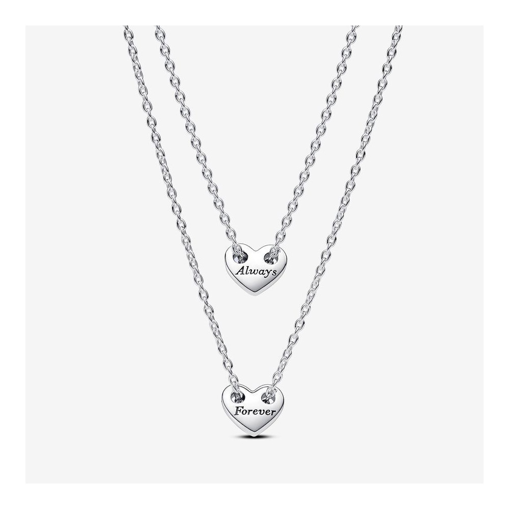 Collier Pandora coeur séparable maintenant et pour toujours en argent 925/1000, 393207C00-45