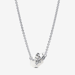Le Collier Pandora rose blanche en fleur en argent 925/1000, 393206C01-45