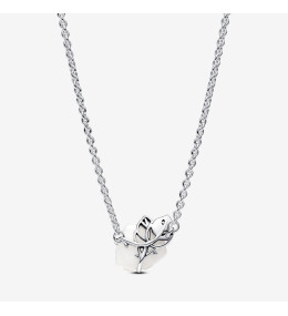 Le Collier Pandora rose blanche en fleur en argent 925/1000, 393206C01-45