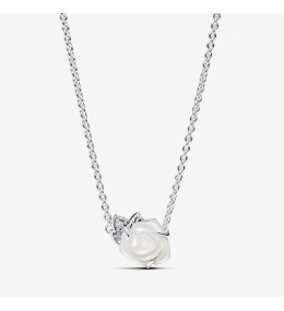 Collier Pandora rose blanche en fleur en argent 925/1000, 393206C01-45